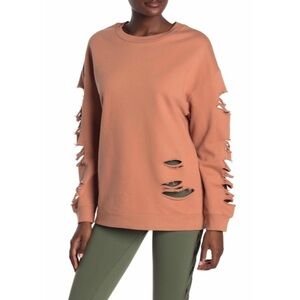 NWT ALO YOGA Fade Distressed Crewneck Pullover